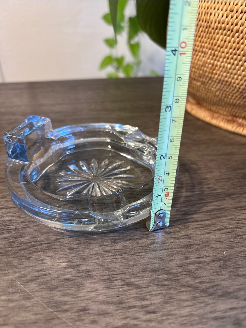 Vintage Glass Cigar Rest/Ashtray with Starburst Pattern 1960s - Picture 7 of 8
